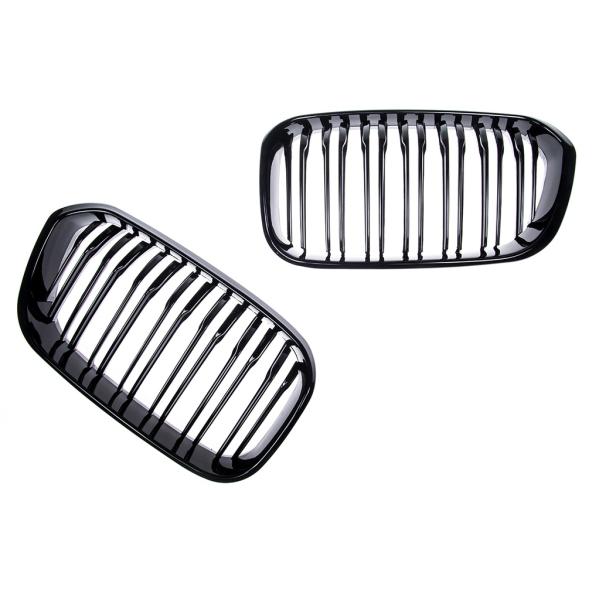 Sportgrill Kühlergrill Doppelsteg für BMW 1er F20 / F21 15-19 glanz schwarz