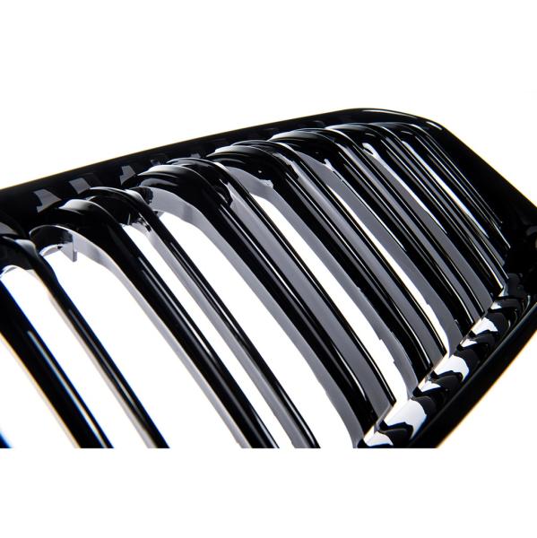 Sportgrill Kühlergrill Doppelsteg für BMW 1er F20 / F21 15-19 glanz schwarz