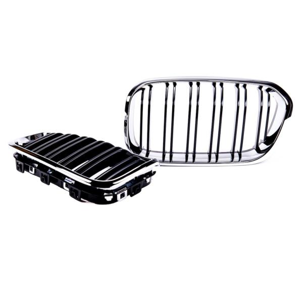 Sportgrill Kühlergrill Doppelsteg für BMW 1er F20 / F21 15-19 schwarz/chrom