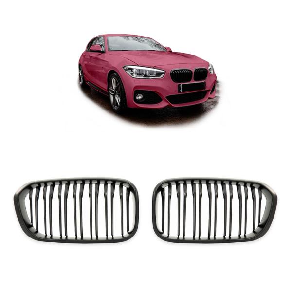 Sportgrill Kühlergrill Doppelsteg für BMW 1er F20 / F21 15-19 schwarz/Matt