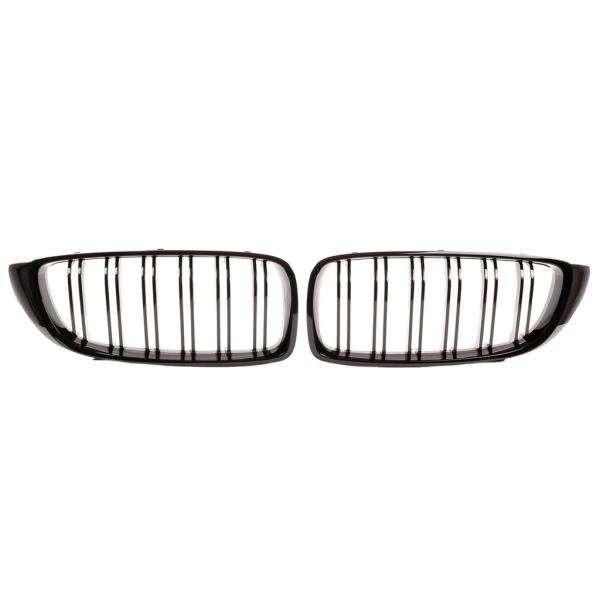 Sportgrill Kühlergrill Doppelsteg für BMW 4er F32 / F33 /F36 13-21 Hochglanz schwarz