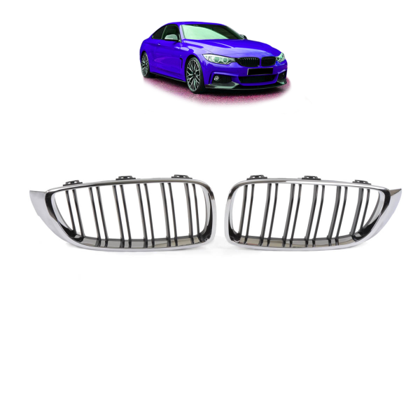 Sportgrill Kühlergrill für BMW 4er F32 / F33 / F36 13-21 schwarz/chrom