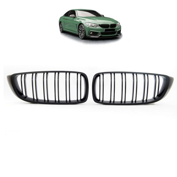 Sportgrill Kühlergrill Doppelsteg für BMW 4er F32 / F33 / F36 13-21 schwarz/Matt