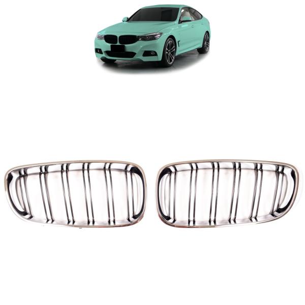 Sportgrill Kühlergrill für BMW 3er F34 Gran Turismo 13-20 schwarz/chrom
