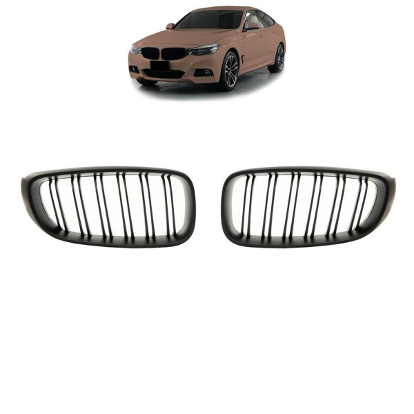 KÜHLERGRILL GRILL DOPPELSTEG FÜR BMW 3ER F34 GRAN TURISMO AB 13-20 SCHWARZ MATT