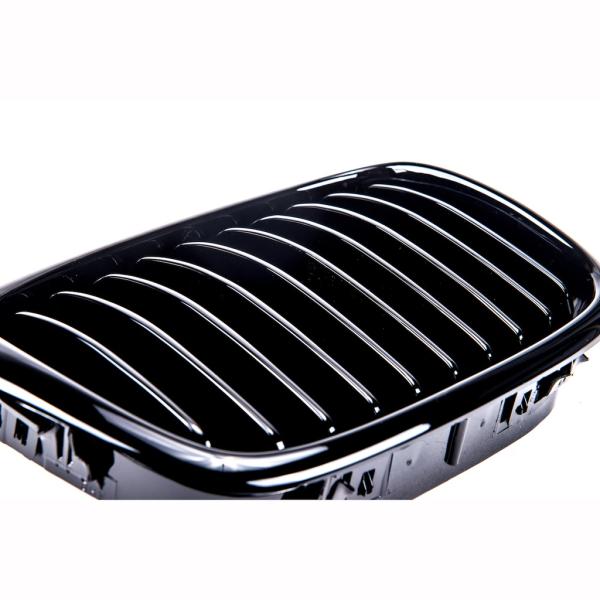 Sportgrill Kühlergrill Single für BMW 5er E39 95-03 Hochglanz schwarz
