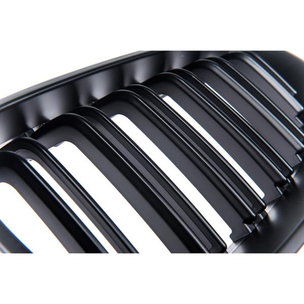 SET Doppelsteg Kühlergrill Schwarz MATT Grill passend für BMW 5er E60 E61 + LCI