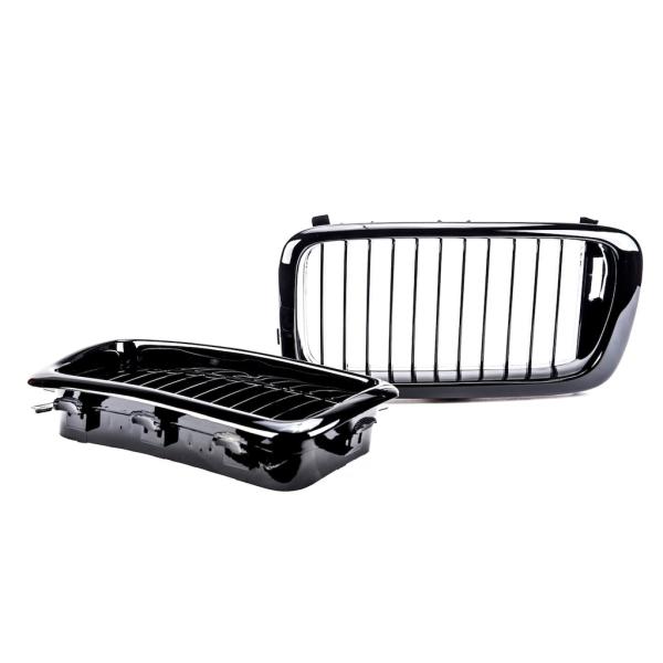 Sportgrill Kühlergrill Single für BMW 7er E38 94-99 Hochglanz schwarz