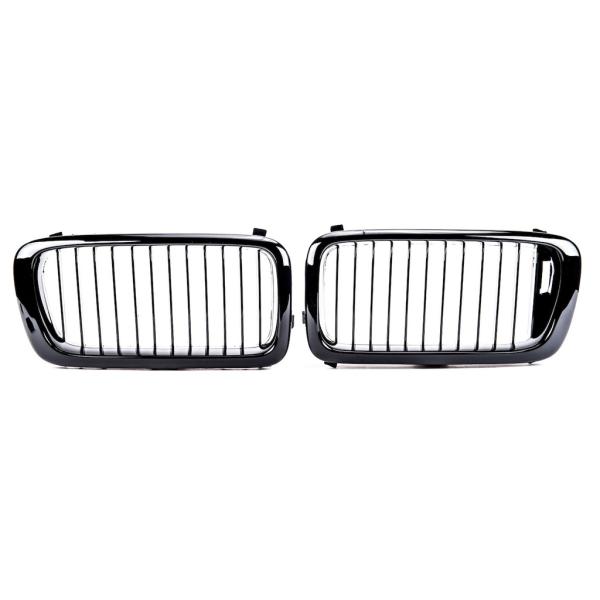 Sportgrill Kühlergrill Single für BMW 7er E38 94-99 Hochglanz schwarz
