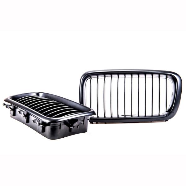 Sportgrill Kühlergrill Single für BMW 7er E38 94-01 Hochglanz schwarz