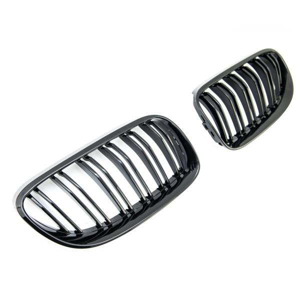 Sportgrill Kühlergrill Doppelsteg für BMW 3er E92 / E93 10-13 Hochglanz schwarz