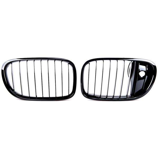 Sportgrill Kühlergrill für BMW 7er F01/F02/F03/F04 12-16 glanz schwarz + Kamera