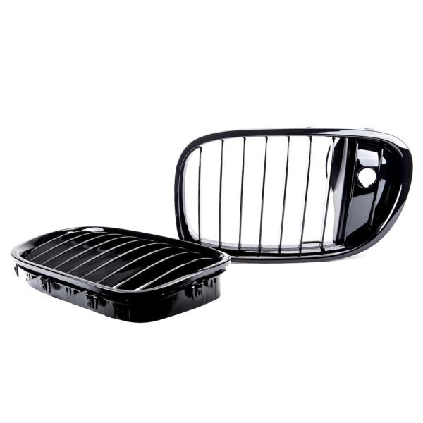 Sportgrill Kühlergrill für BMW 7er F01/F02/F03/F04 12-16 glanz schwarz + Kamera