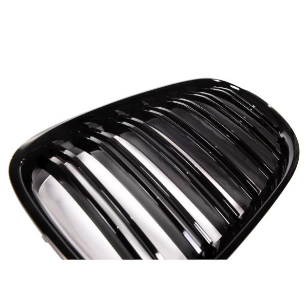 Doppelsteg Kühlergrill Schwarz GLANZ Performance passt für BMW 7er F01 F02 08-15