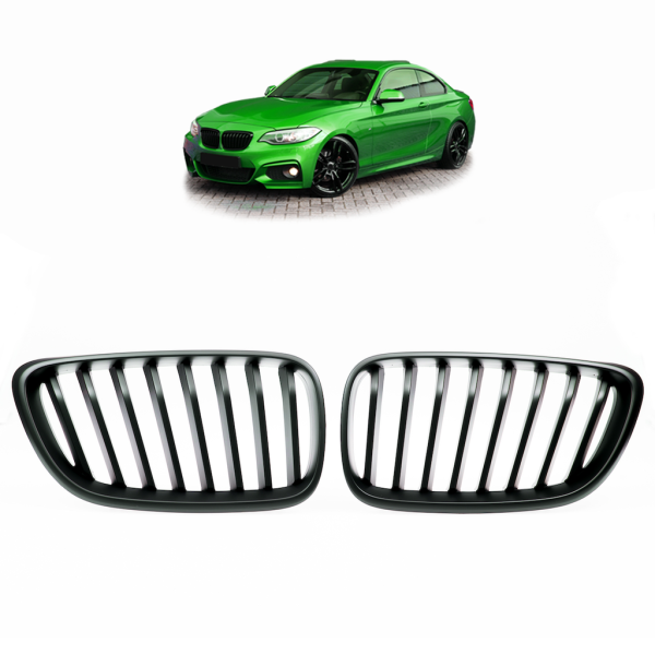 Sportgrill Kühlergrill Single für BMW 2er F22 / F23 13-21 schwarz/Matt
