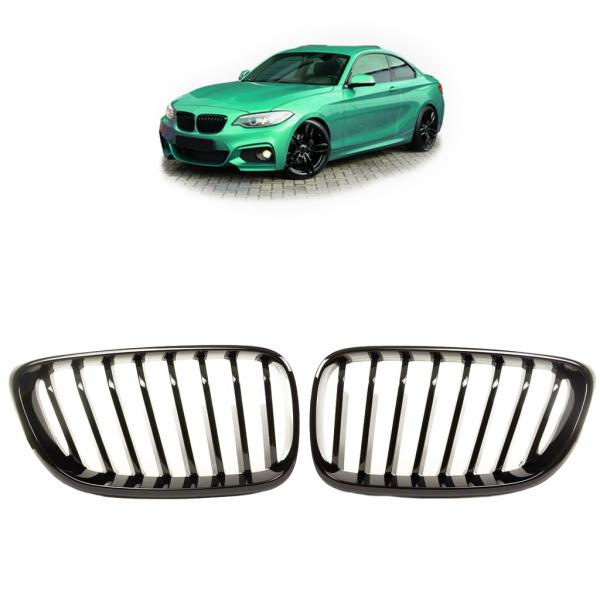 Sport-Performance Kühlergrill für BMW 2er F22 F23 passend Schwarz Glanz auch M2