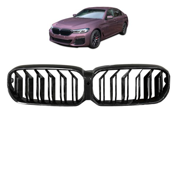 Sportgrill Kühlergrill kompatibel mit BMW 5er G30 / G31 20- Carbon Look