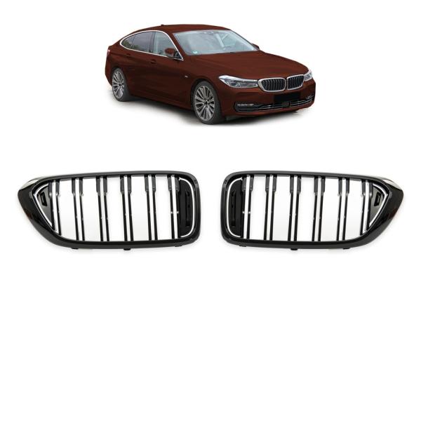 Sportgrill Kühlergrill kompatibel mit BMW 6er Gran Turismo G32  17-20 glanz schwarz
