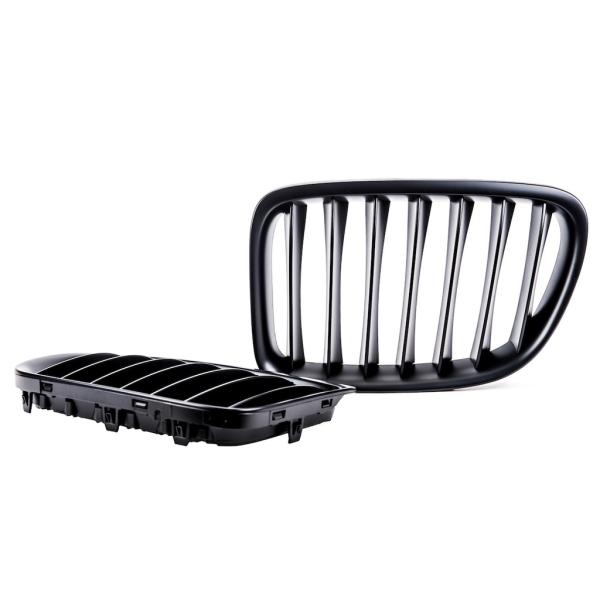Sportgrill Kühlergrill Single kompatibel mit BMW X1 E84 09-15 glanz schwarz