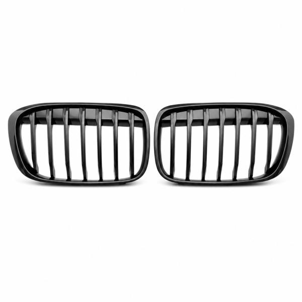 Sportgrill Kühlergrill Single kompatibel mit BMW X1 F48 14-19 schwarz glanz