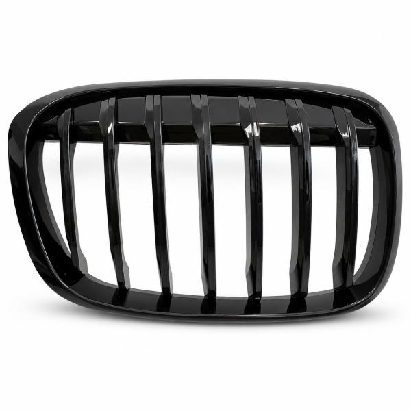 Sportgrill Kühlergrill Single kompatibel mit BMW X1 F48 14-19 schwarz glanz