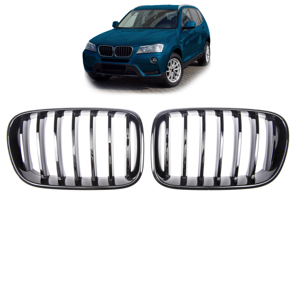 Kühlergrill / Sportgrill Schwarz glanz für BMW X3 F25 10-14