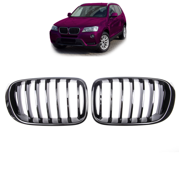 Kühlergrill / Sportgrill Single schwarz glanz für BMW X3 F25 X4 F26 14-17