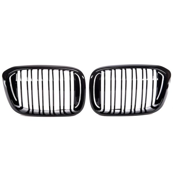 PASST FÜR BMW X3 X4 G01 G02 KÜHLERGRILL DOPPELSTEG GLANZ SCHWARZ