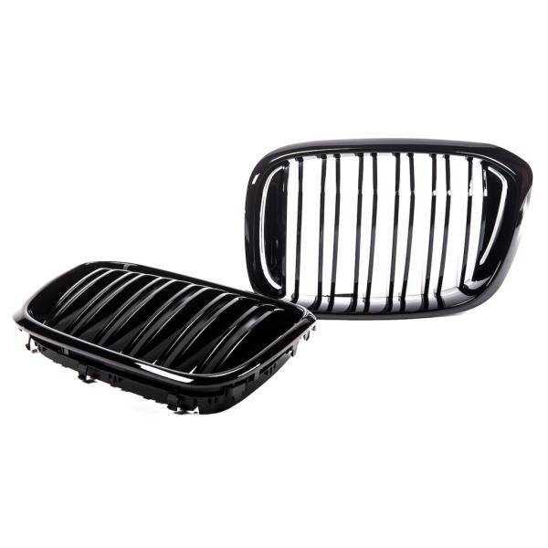 PASST FÜR BMW X3 X4 G01 G02 KÜHLERGRILL DOPPELSTEG GLANZ SCHWARZ