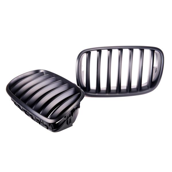Kühlergrill / Sportgrill schwarz matt für BMW X5 X6 E70 E71 E72 08-14
