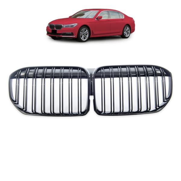 KÜHLERGRILL DOPPELSTEG GRILL PASST FÜR BMW 7ER G11 G12 LCI AB 19 SCHWARZ GLANZ