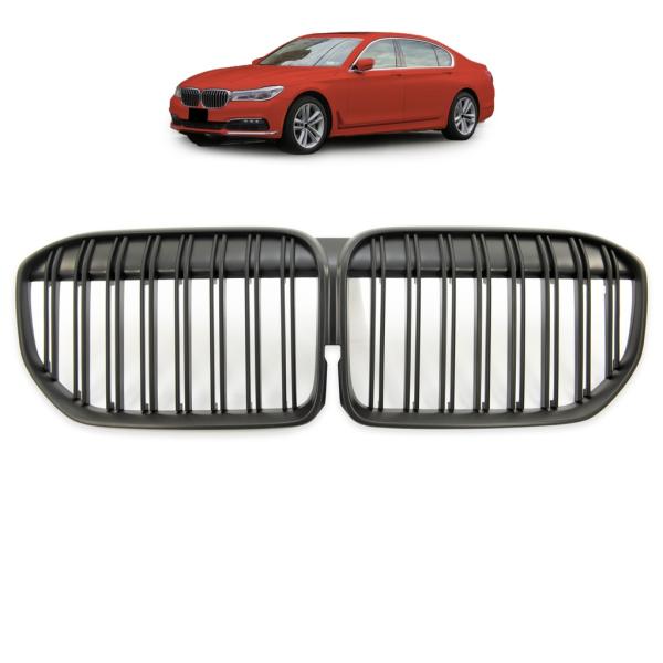 KÜHLERGRILL DOPPELSTEG GRILL PASST FÜR BMW 7ER G11 G12 Facelift AB 19 SCHWARZ