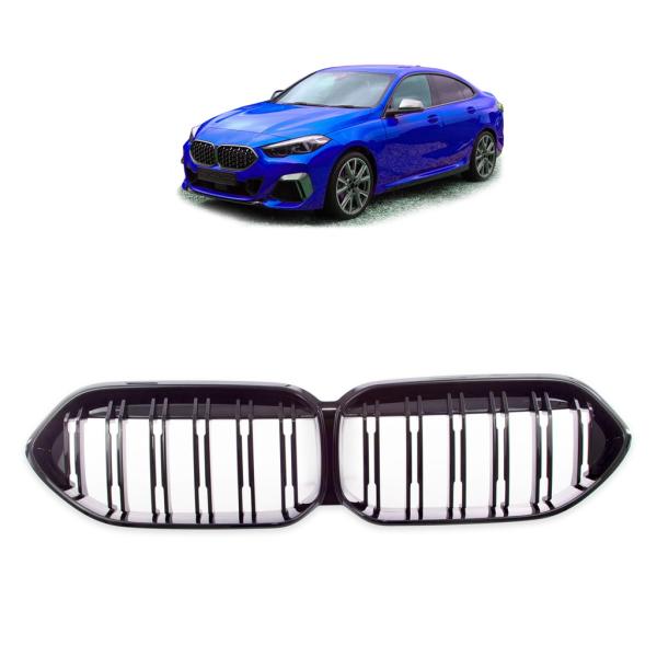 Set Sport Doppelsteg Kühlergrill schwarz Glanz passt für BMW 2er F44 Grand Coupe