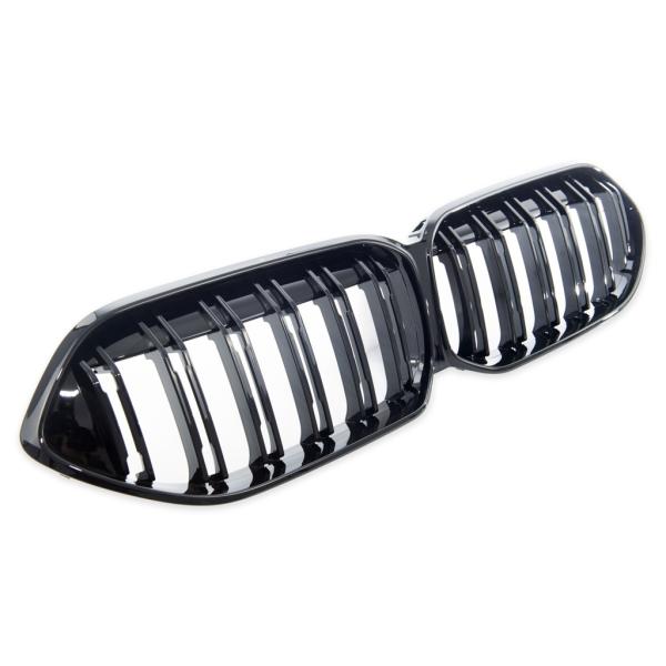 Set Sport Doppelsteg Kühlergrill schwarz Glanz passt für BMW 2er F44 Grand Coupe