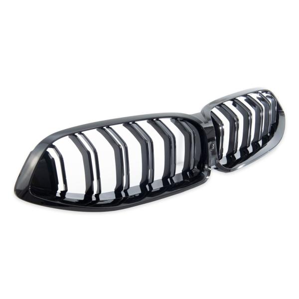 FÜR BMW 8ER G14 G15 G16 KÜHLERGRILL DOPPELSTEG GLANZ SCHWARZ 2018-2022