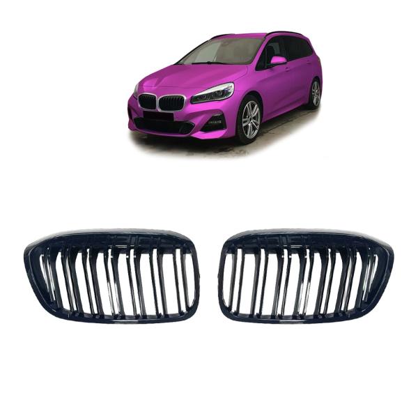 Sportgrill Kühlergrill Doppelsteg kompatibel mit BMW 2er F45 / F46 18-21 glanz schwarz