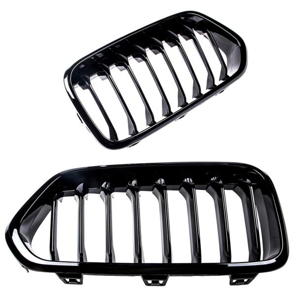 Sportgrill Kühlergrill kompatibel mit BMW X2 F39 17-23 glanz schwarz