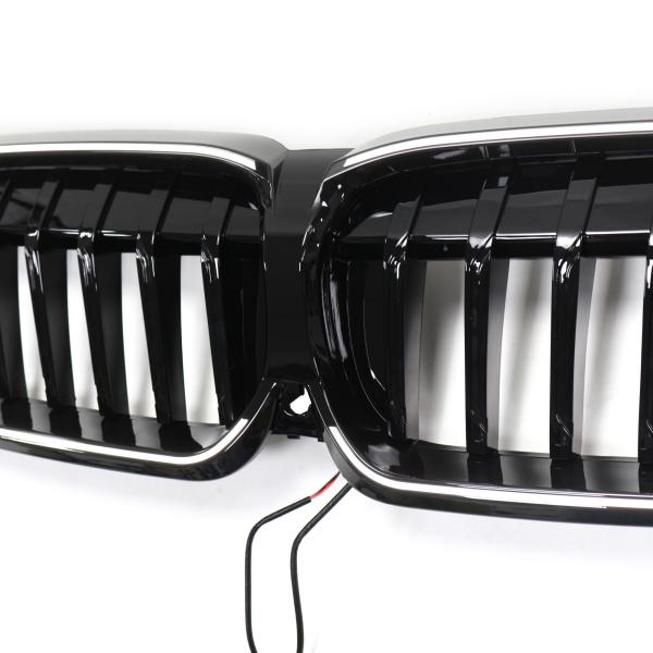 LED-Kühlergrill mit einer Lamelle in Hochglanz schwarz für BMW 3er G20 G21 19-22