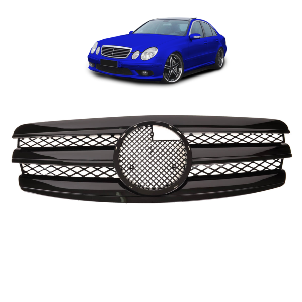 Kühlergrill Schwarz glanz für Mercedes E-Klasse W211 S211  2002 - 2006