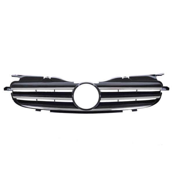 Kühlergrill hochglanz Schwarz + Chromleiste passend für Mercedes SLK R170 96-04