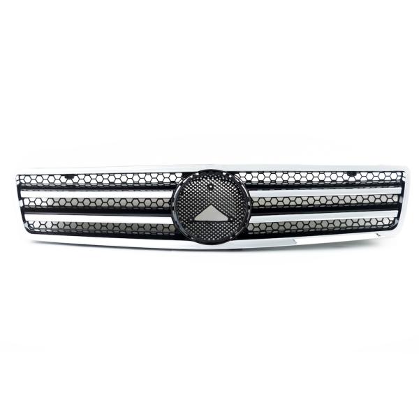 Sport Kühlergrill Chrom Schwarz glanz für Mercedes Benz SL (R129) ab 1989-2001