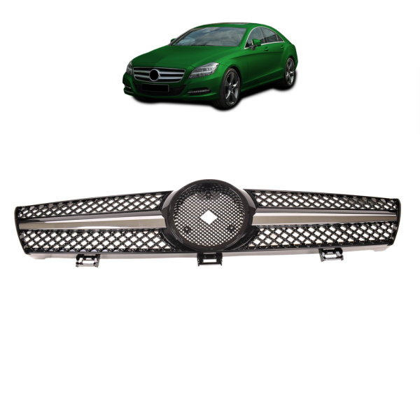 Kühlergrill Gitter glanz Schwarz Chrom passt für CLS C219 W219 04-08 kein AMG