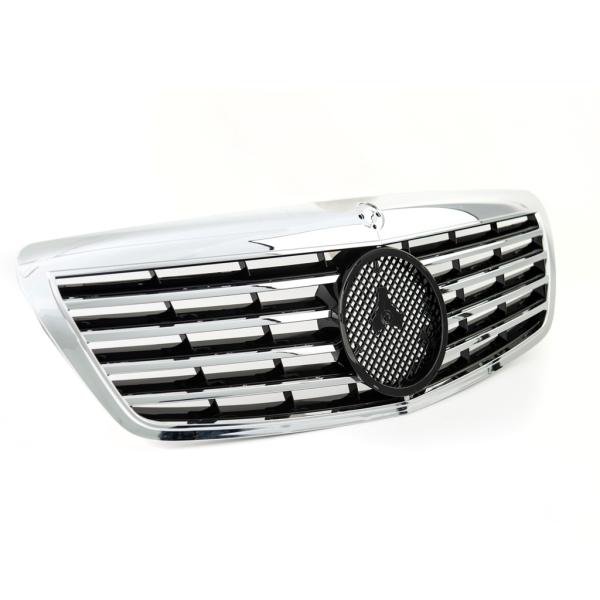 Sport Kühlergrill Chrom Silber für Mercedes Benz S-Klasse (W221) ab 2005-2006
