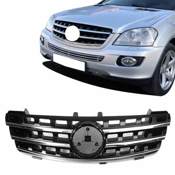 Kühlergrill Schwarz hochglanz + Chrom passend für Mercedes ML W164 05-08 Vormopf