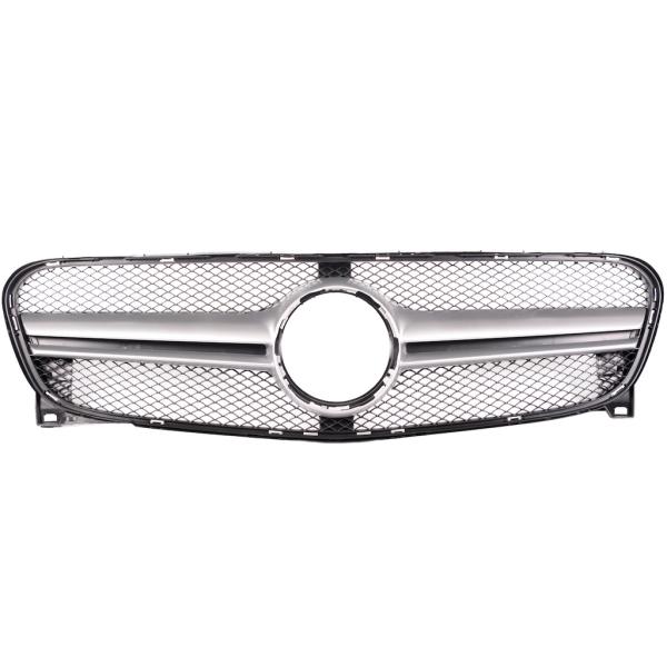 Sport Kühlergrill Schwarz Silber passt für Mercedes GLA X156 ab 13-16 nicht AMG