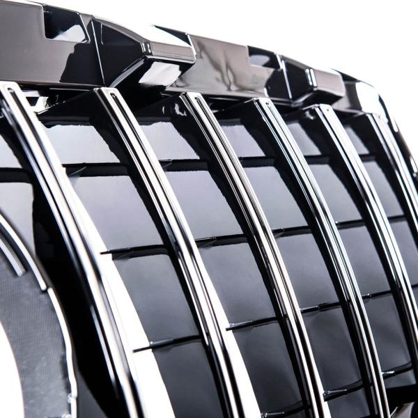 Kühlergrill schwarz chrom passt an Mercedes W117 CLA 13-16 Sport-Panamericana GT