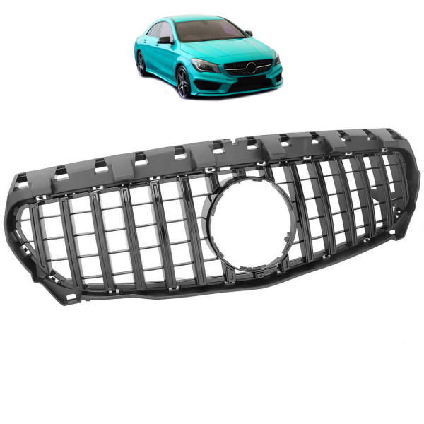 Kühlergrill schwarz glanz passt an Mercedes W117 CLA 13-16 Sport-Panamericana GT