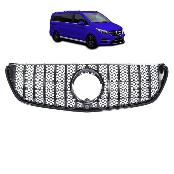 Kühlergrill Schwarz passt für Mercedes V-Klasse Viano W447 Sport-Panamericana