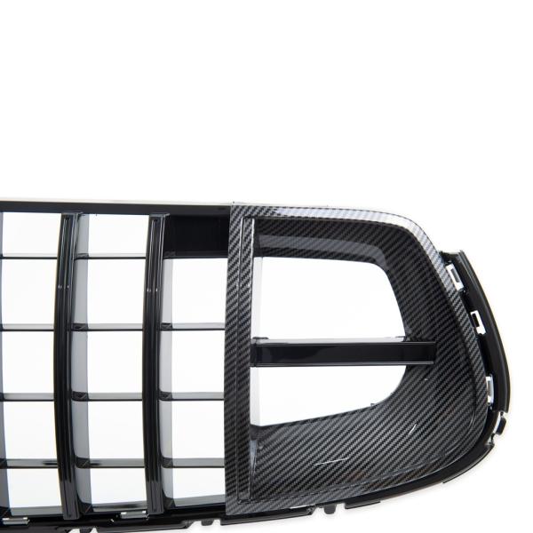 Kühlergrill Schwarz Rot + Carbon passt für Mercedes GLC X253 Evo Panamericana GT