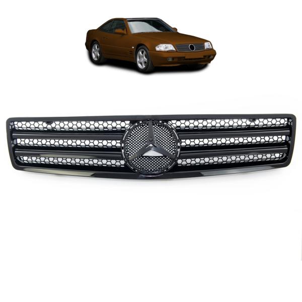 Sport Kühlergrill Schwarz glanz für Mercedes Benz SL (R129) ab 1989-2001